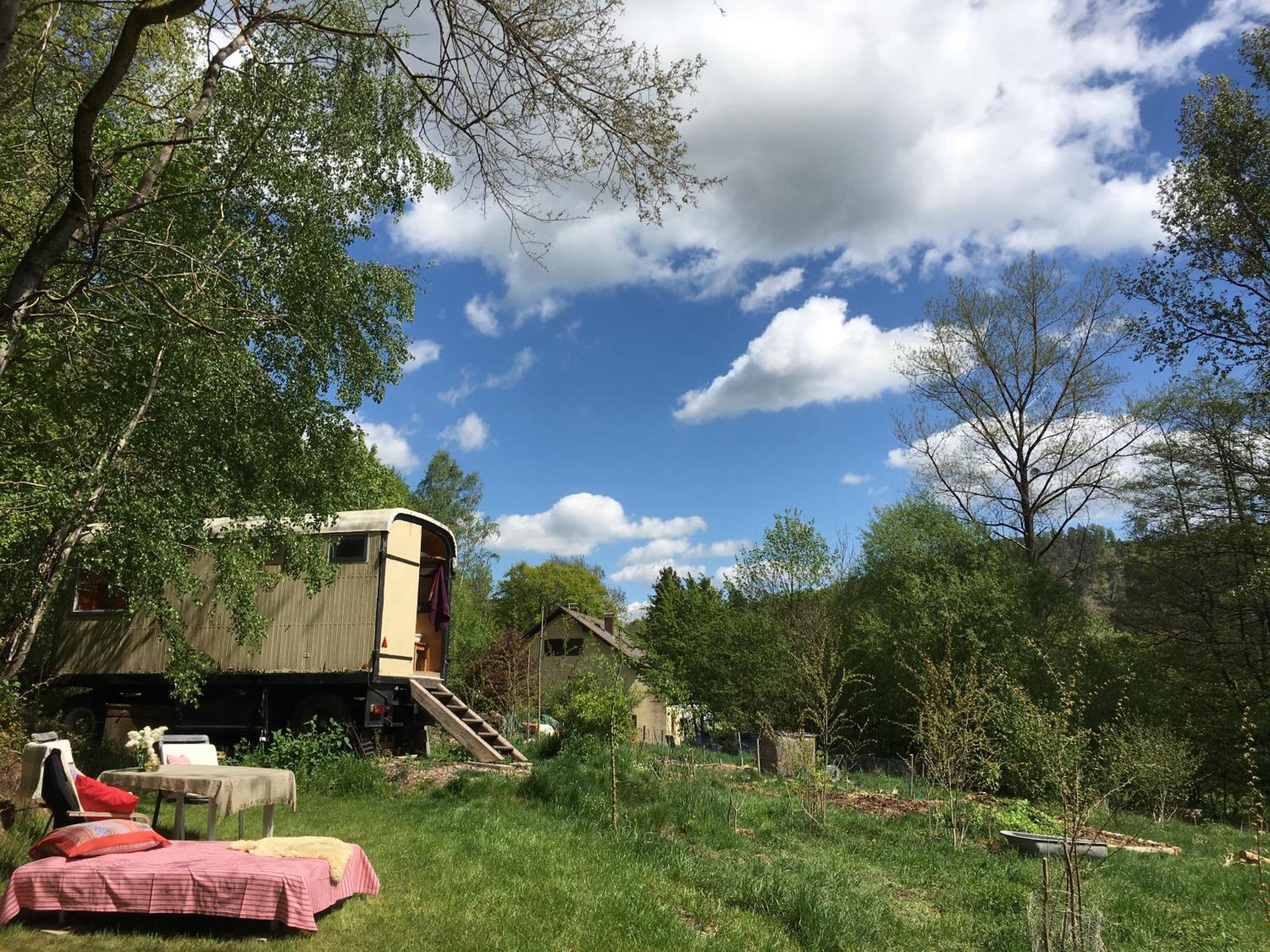Kuscheliger Zirkuswagen Im Wildgarten Витценхаузен Екстериор снимка